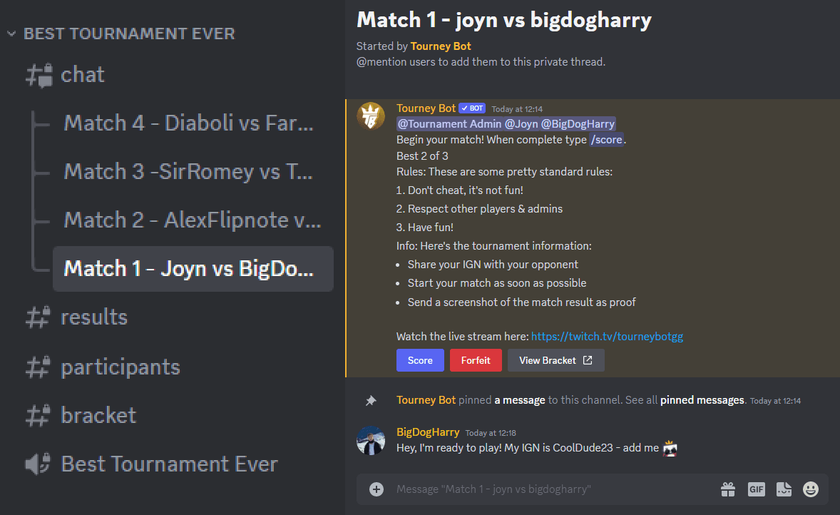 Add Tournament Manager Discord Bot